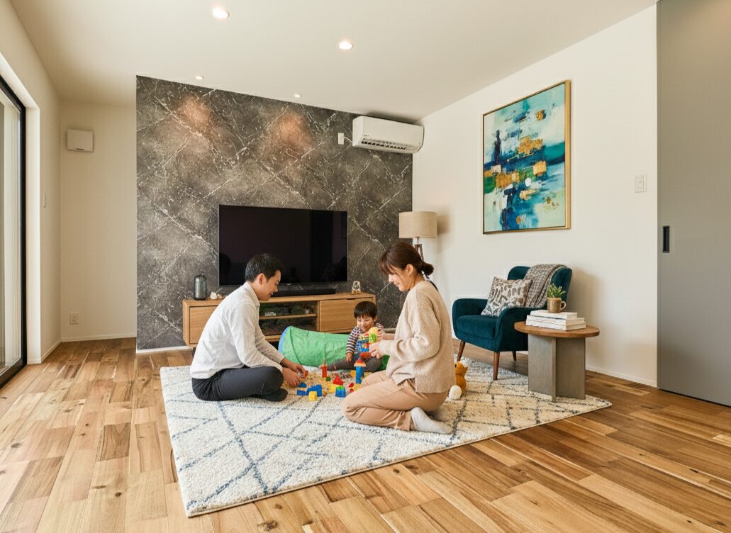 子育て家族がくつろぐナチュラルなLDK